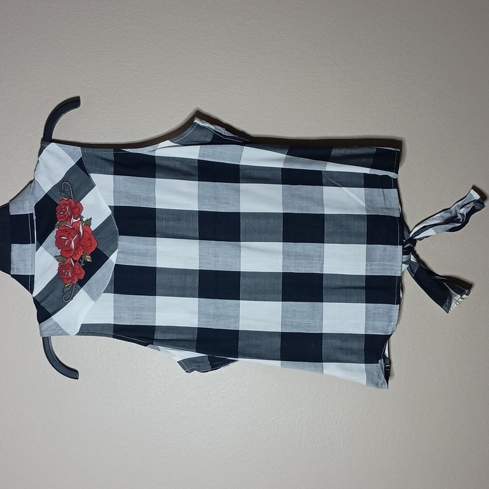 Idyllwind Sleeveless Snap Front & Tie Shirt with Embroidered Detail - Picture 3 of 5